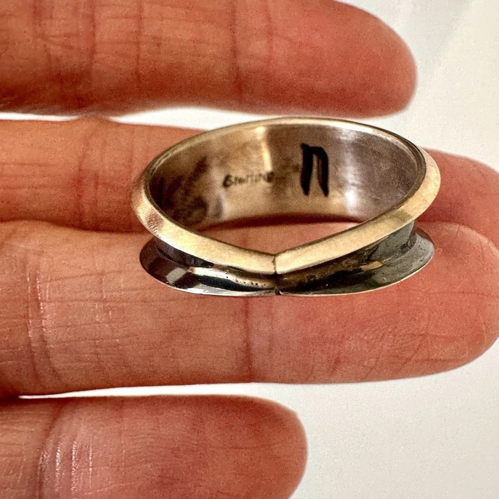 Turquoise Coral Band Ring Sz 11 Navajo 5g 11mm Native Amer Dark Sterling Mens
